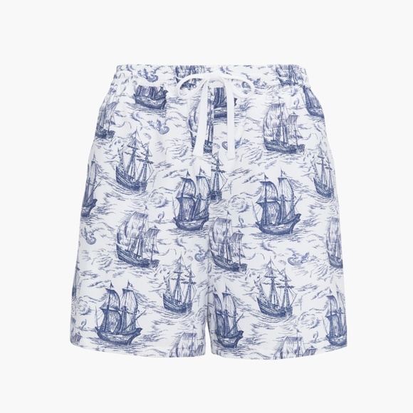 Hill House Home The Leo Shorts - Navy Mariner's Toile Size LNavy Mariner's Toile - Picture 1 of 2